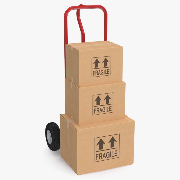 3D model Handtruck with Boxes