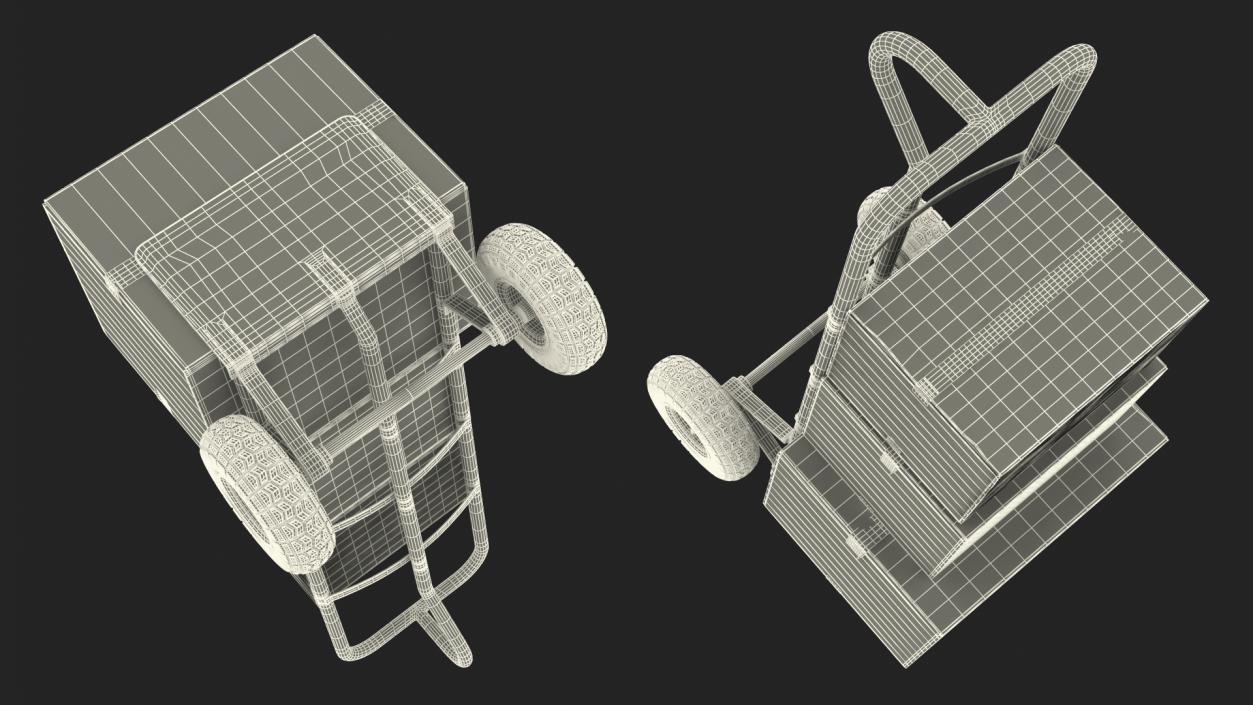 3D model Handtruck with Boxes