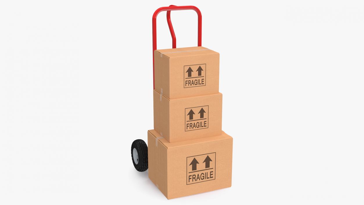 3D model Handtruck with Boxes