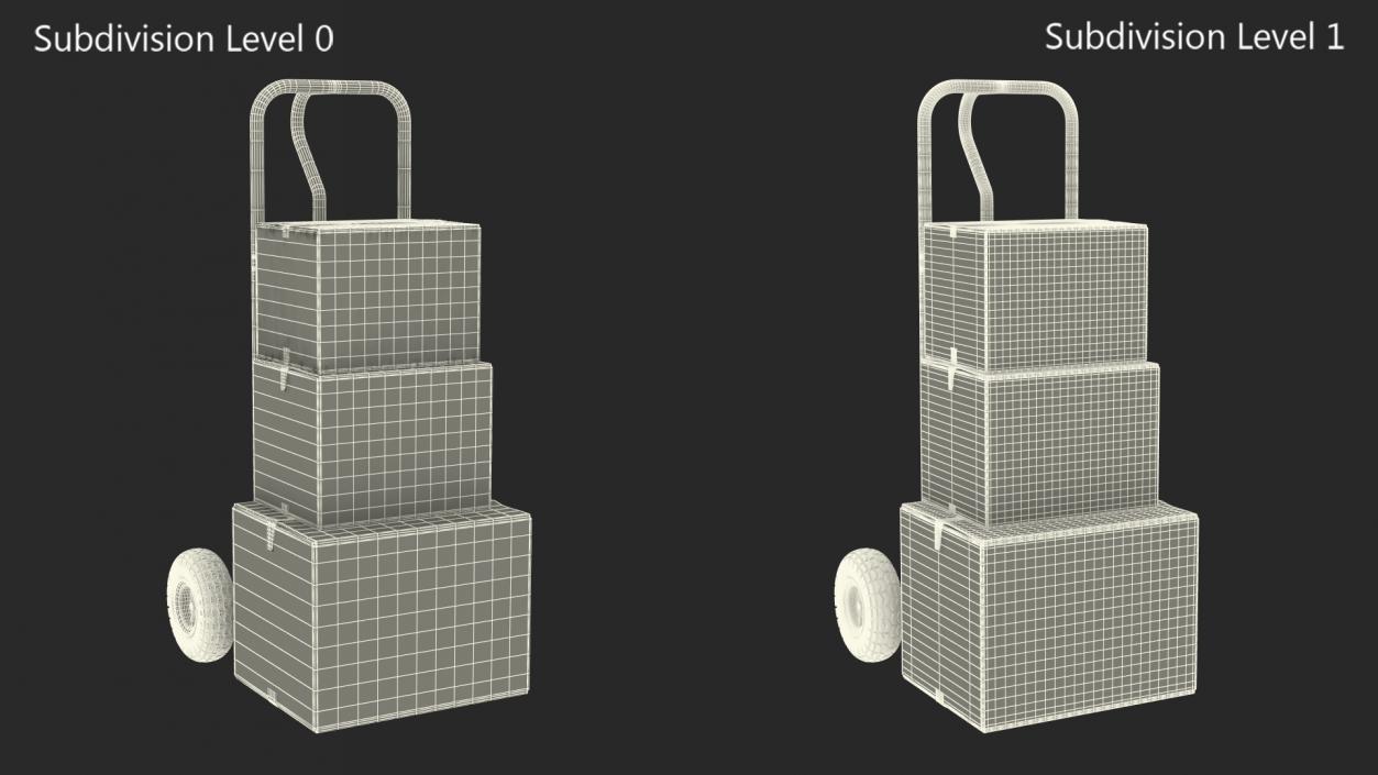 3D model Handtruck with Boxes