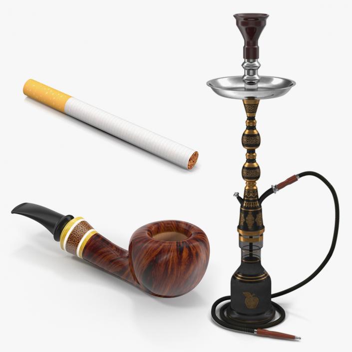 Cigarette Hookah and Tobacco Pipe 3D Models Collection 3D model