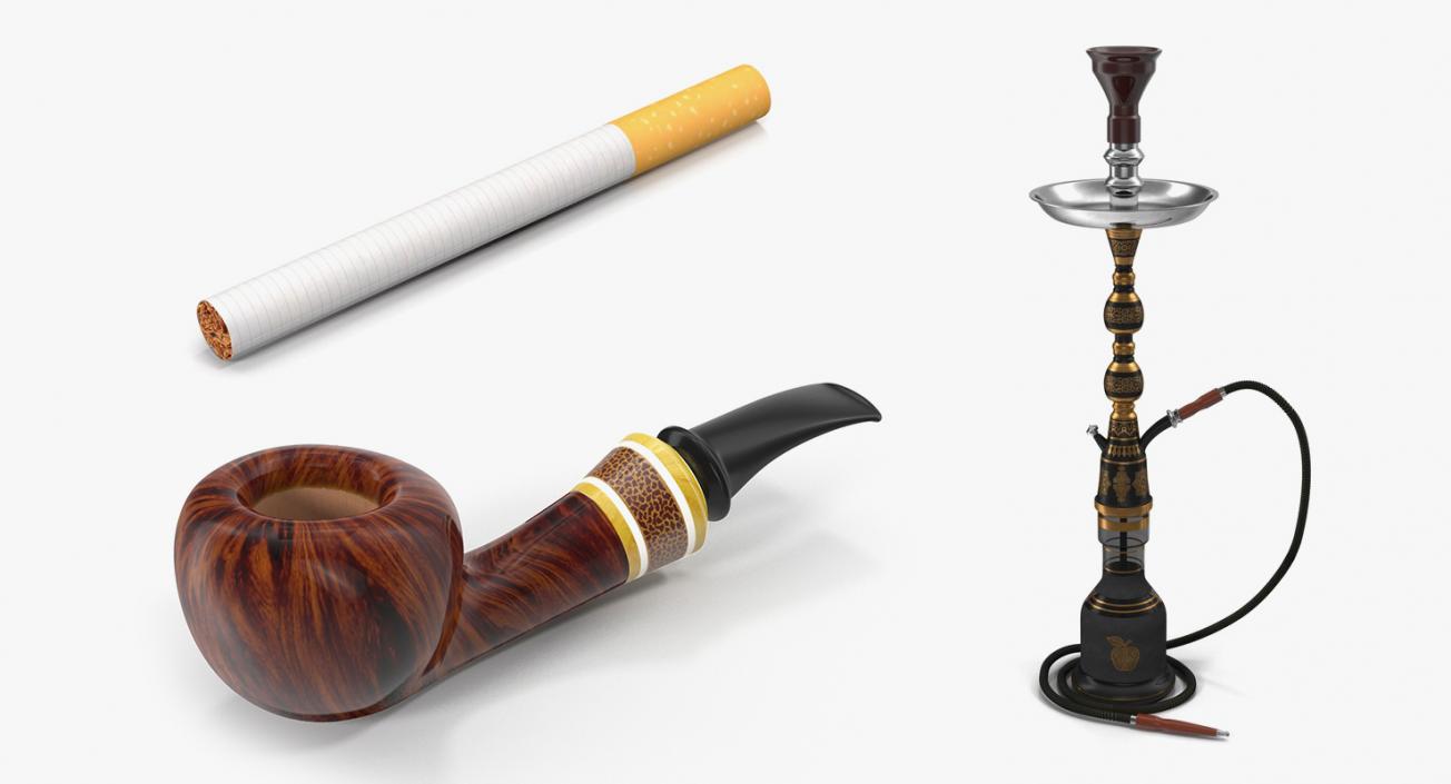 Cigarette Hookah and Tobacco Pipe 3D Models Collection 3D model