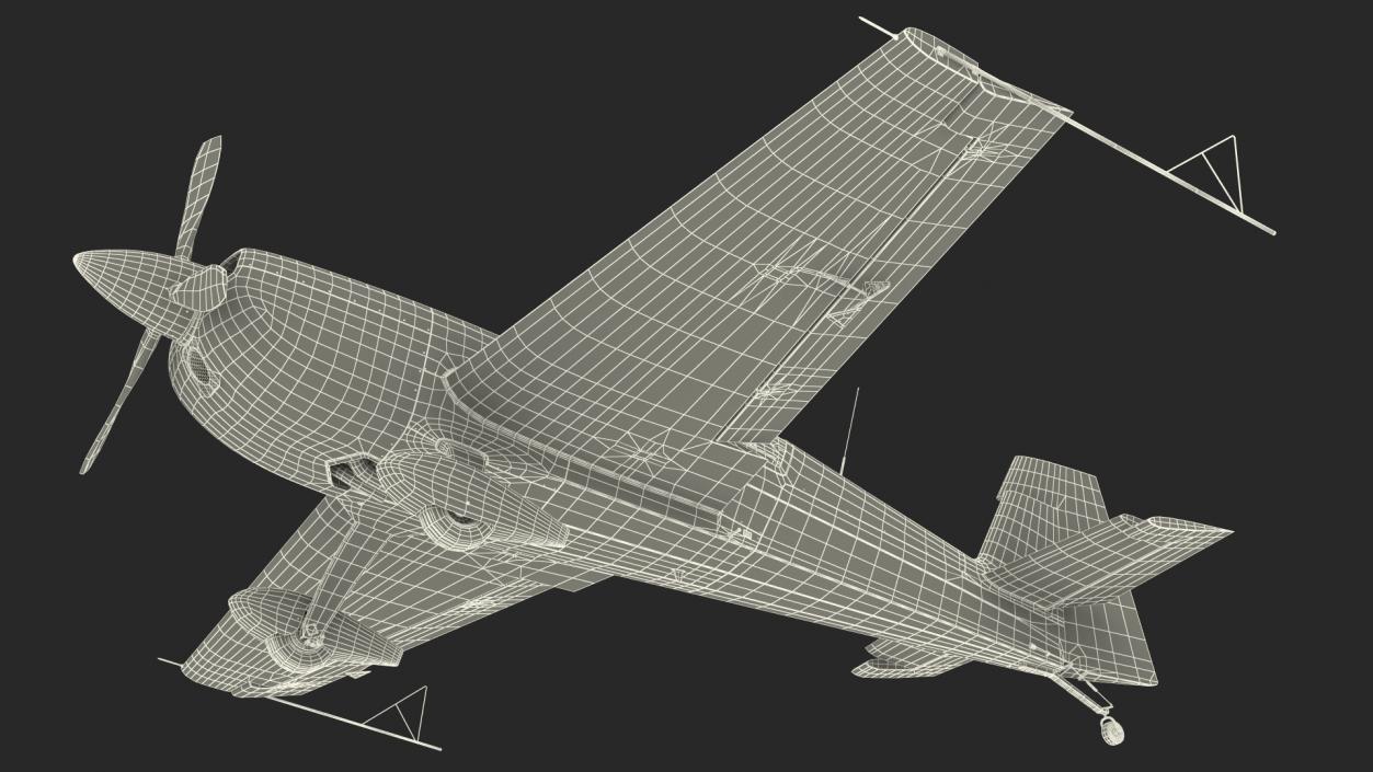 3D model Aerobatic Monoplane Aircraft Rigged