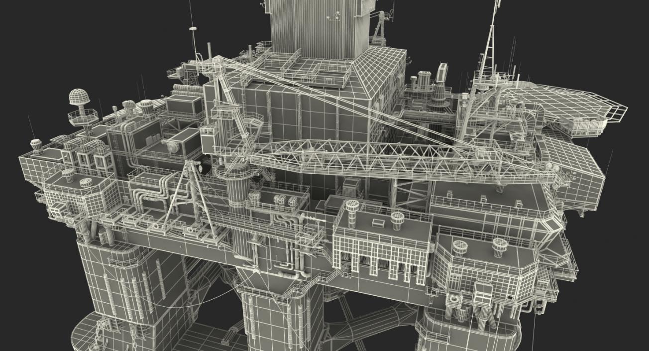 Drilling Rig Rigged 3D model