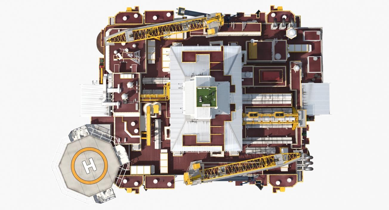 Drilling Rig Rigged 3D model