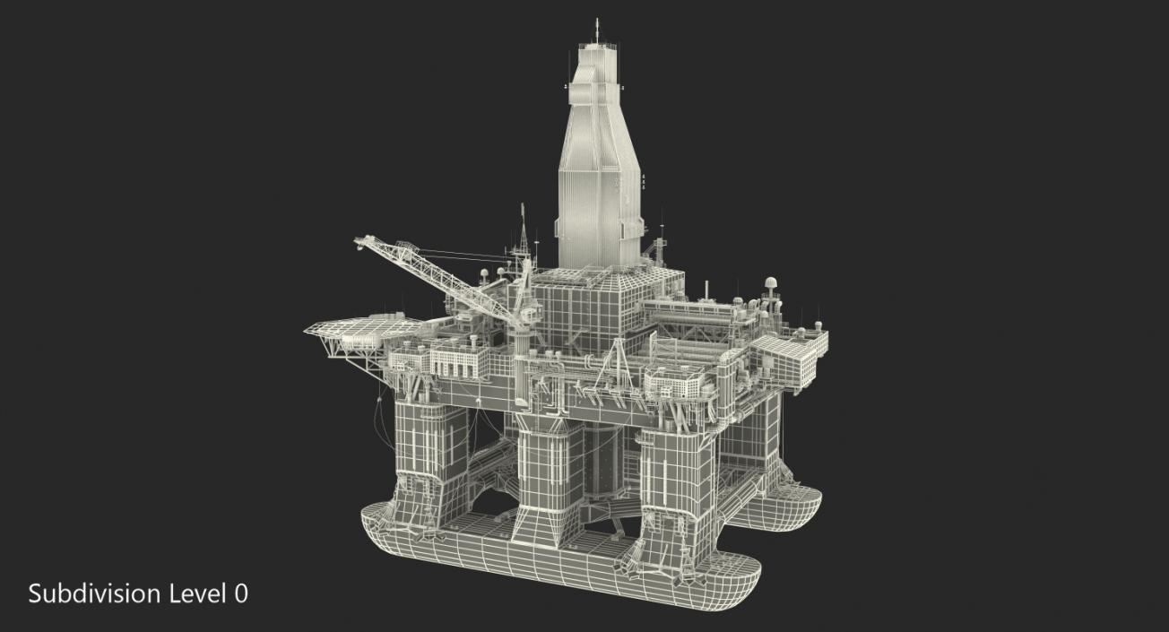 Drilling Rig Rigged 3D model