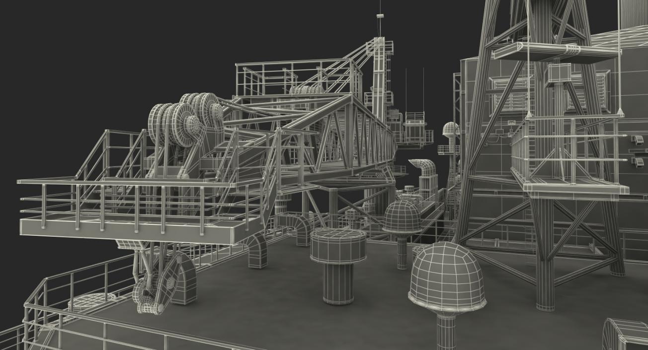 Drilling Rig Rigged 3D model