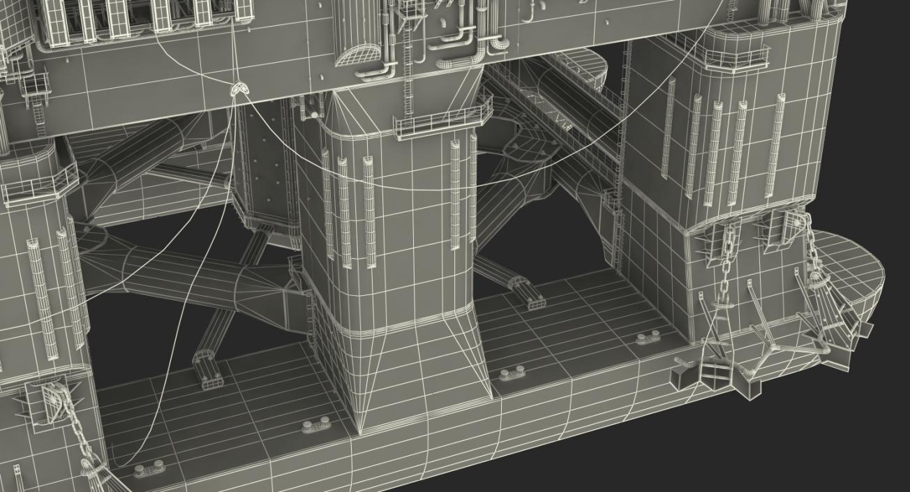 Drilling Rig Rigged 3D model