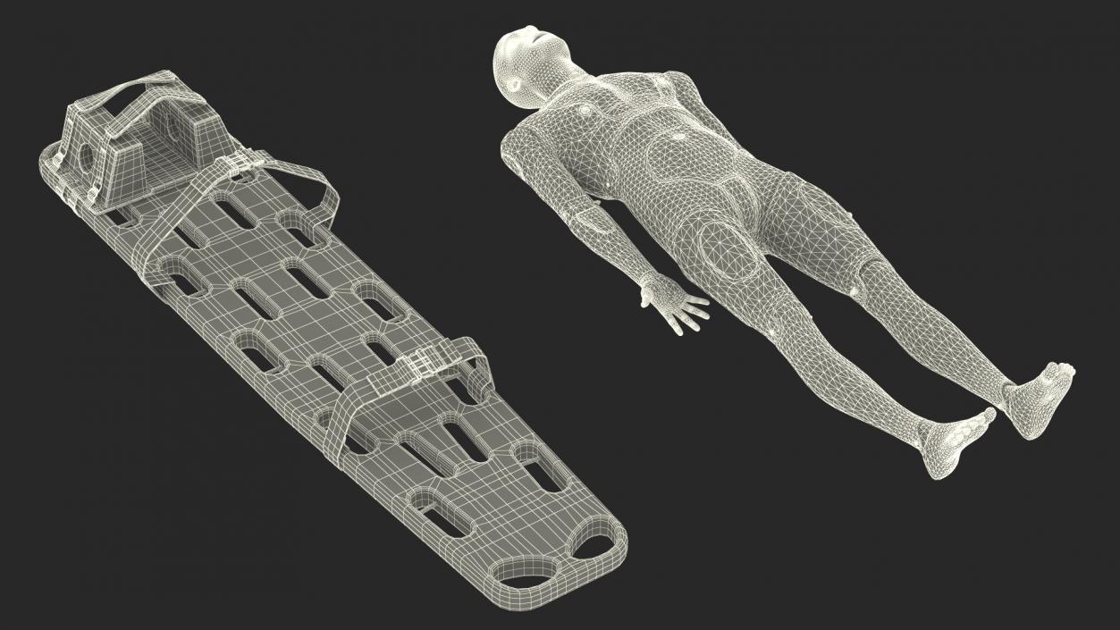 3D Spinal Board Stretcher with Manikin(1) model