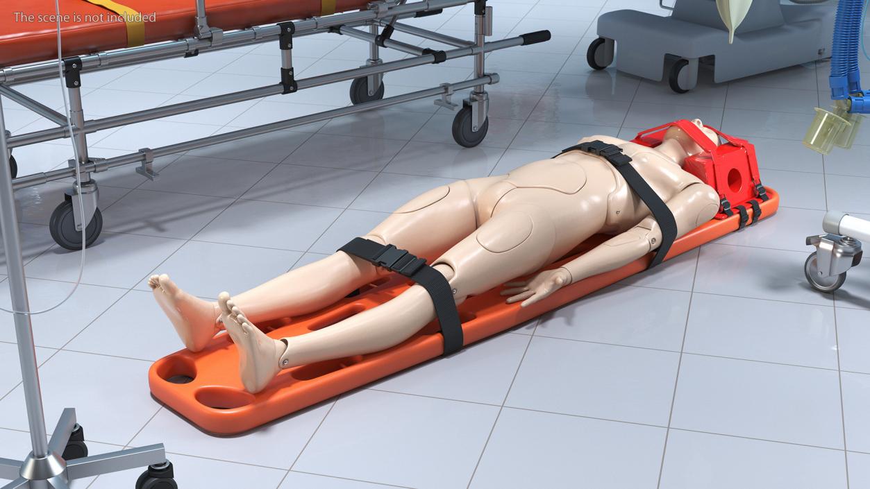 3D Spinal Board Stretcher with Manikin(1) model