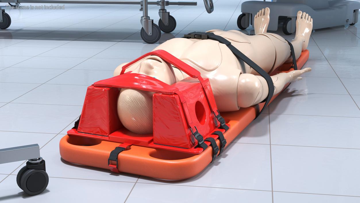 3D Spinal Board Stretcher with Manikin(1) model