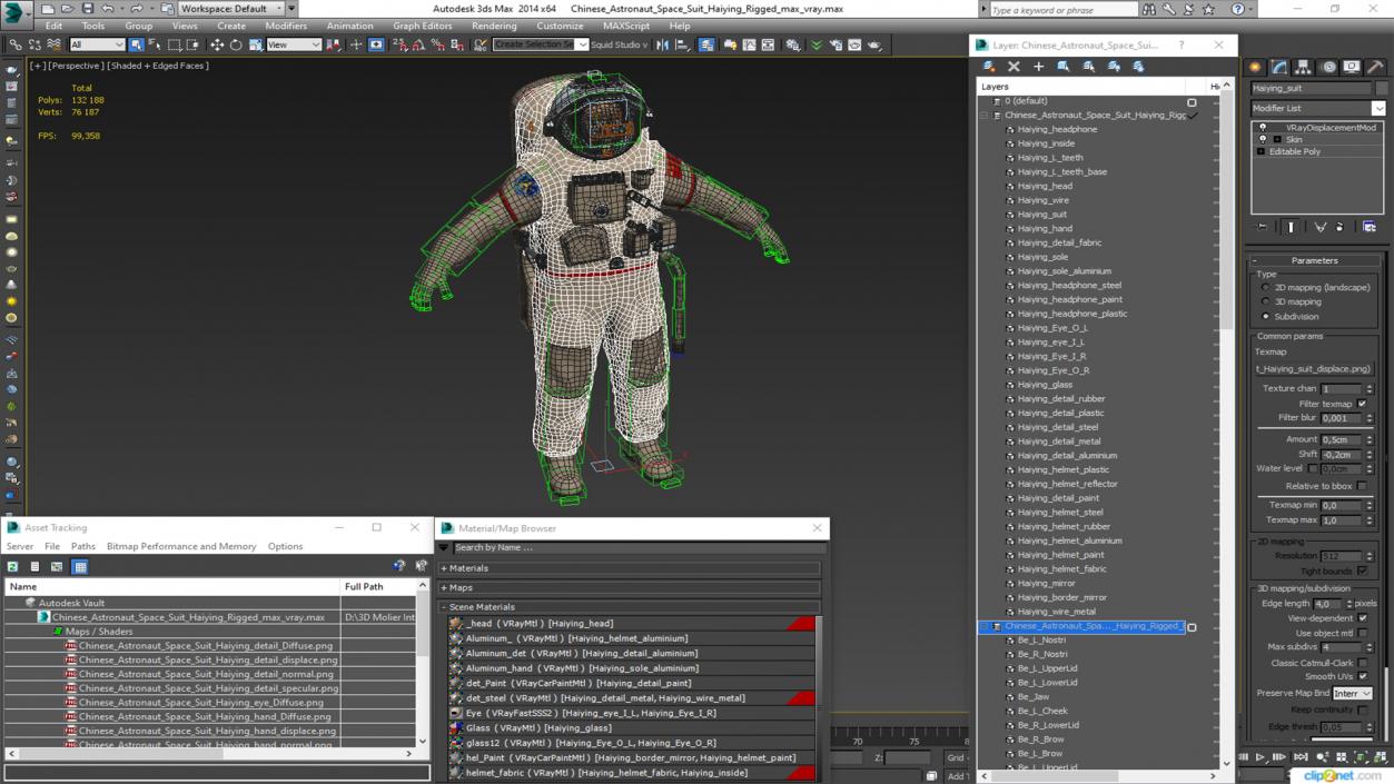 3D Chinese Astronaut Space Suit Haiying Rigged model