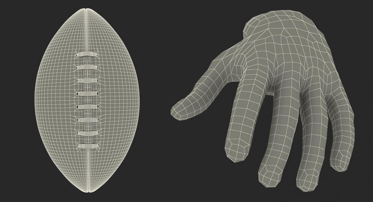 3D model Hand Holding American Football Ball