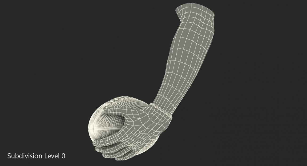 3D model Hand Holding American Football Ball