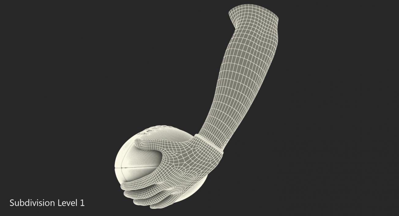 3D model Hand Holding American Football Ball