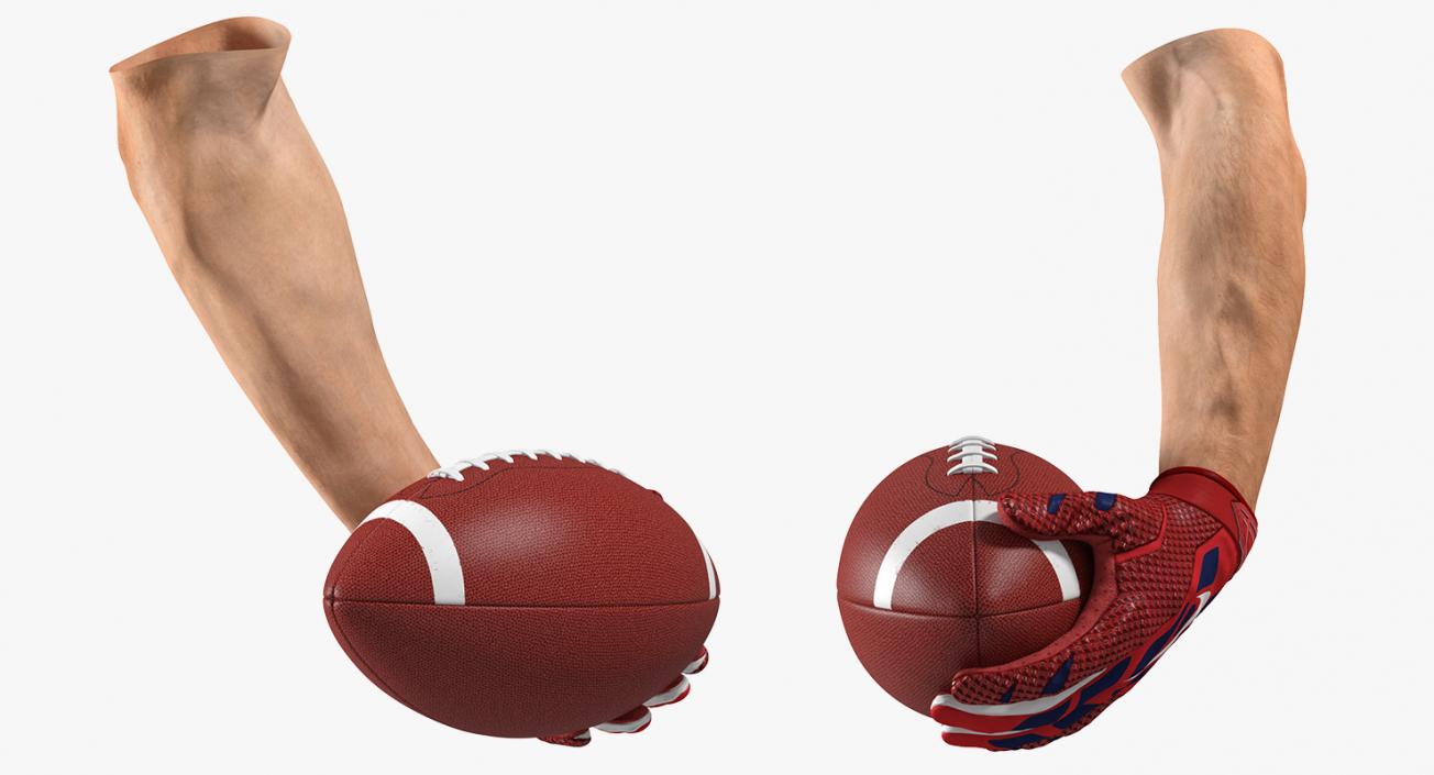 3D model Hand Holding American Football Ball