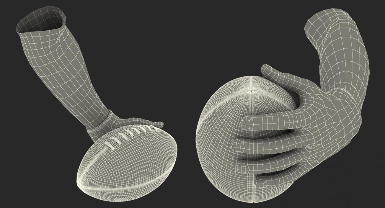 3D model Hand Holding American Football Ball