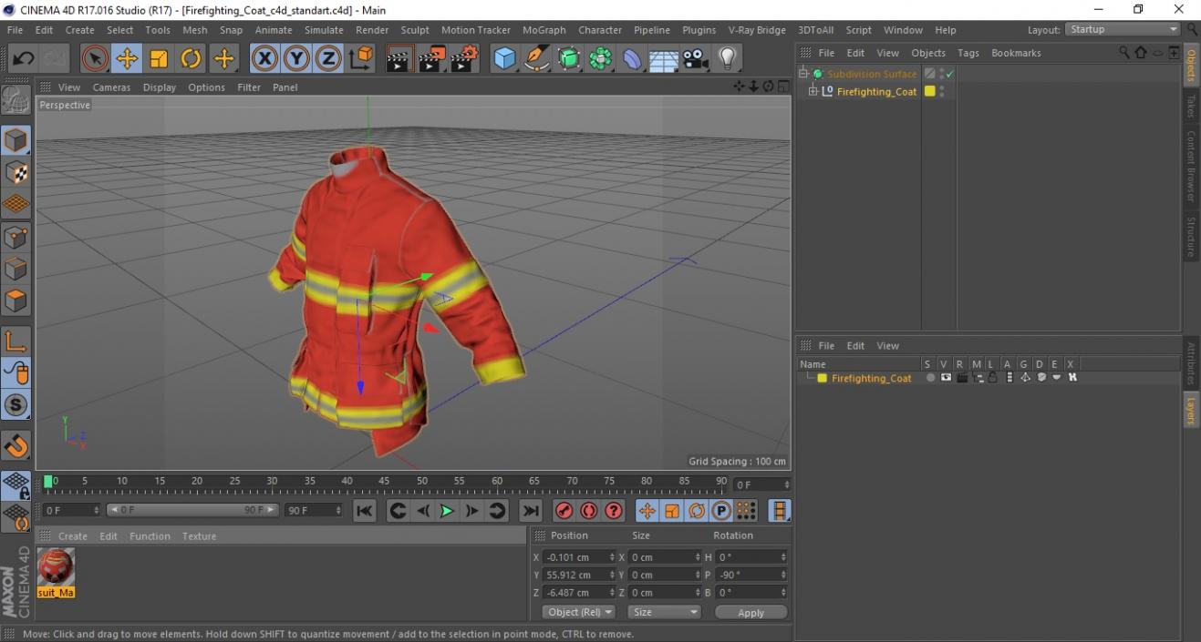 Firefighting Coat 3D