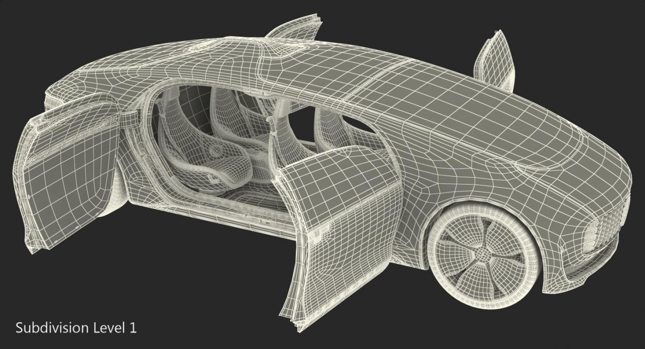 Mercedes Benz F015 Self Driving Car Concept Rigged for Maya 3D model