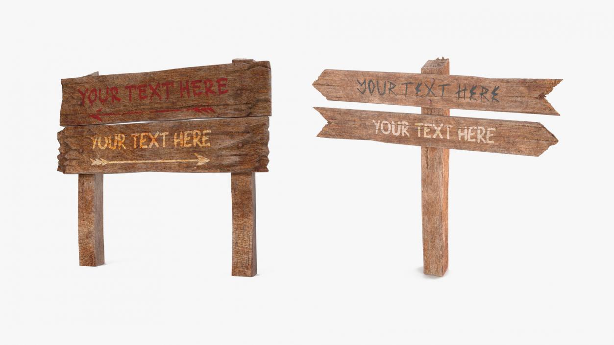 3D Mockup Wooden Sign Boards Collection 2 model