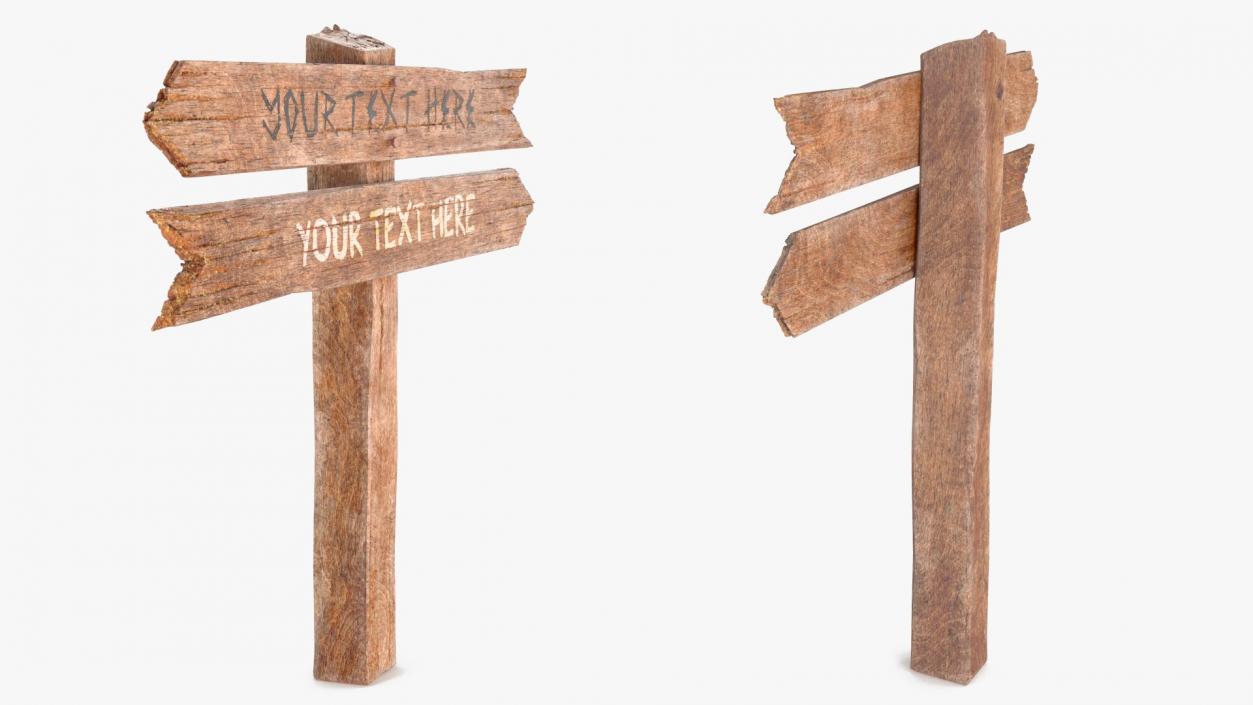 3D Mockup Wooden Sign Boards Collection 2 model