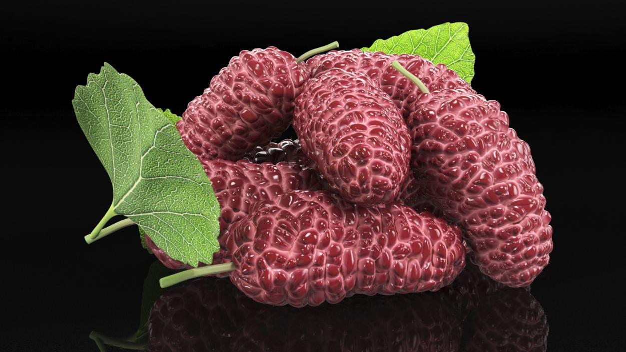 Pile of Mulberry Fruit Pink 3D