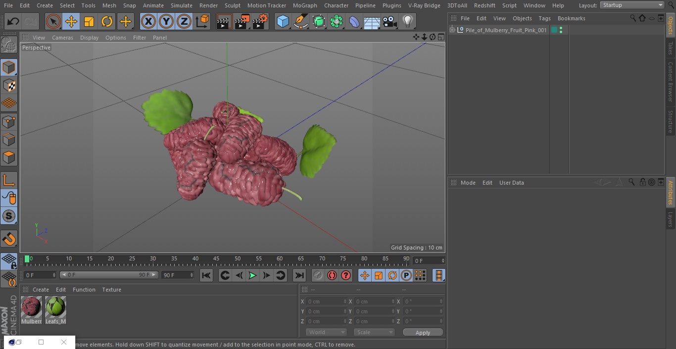 Pile of Mulberry Fruit Pink 3D