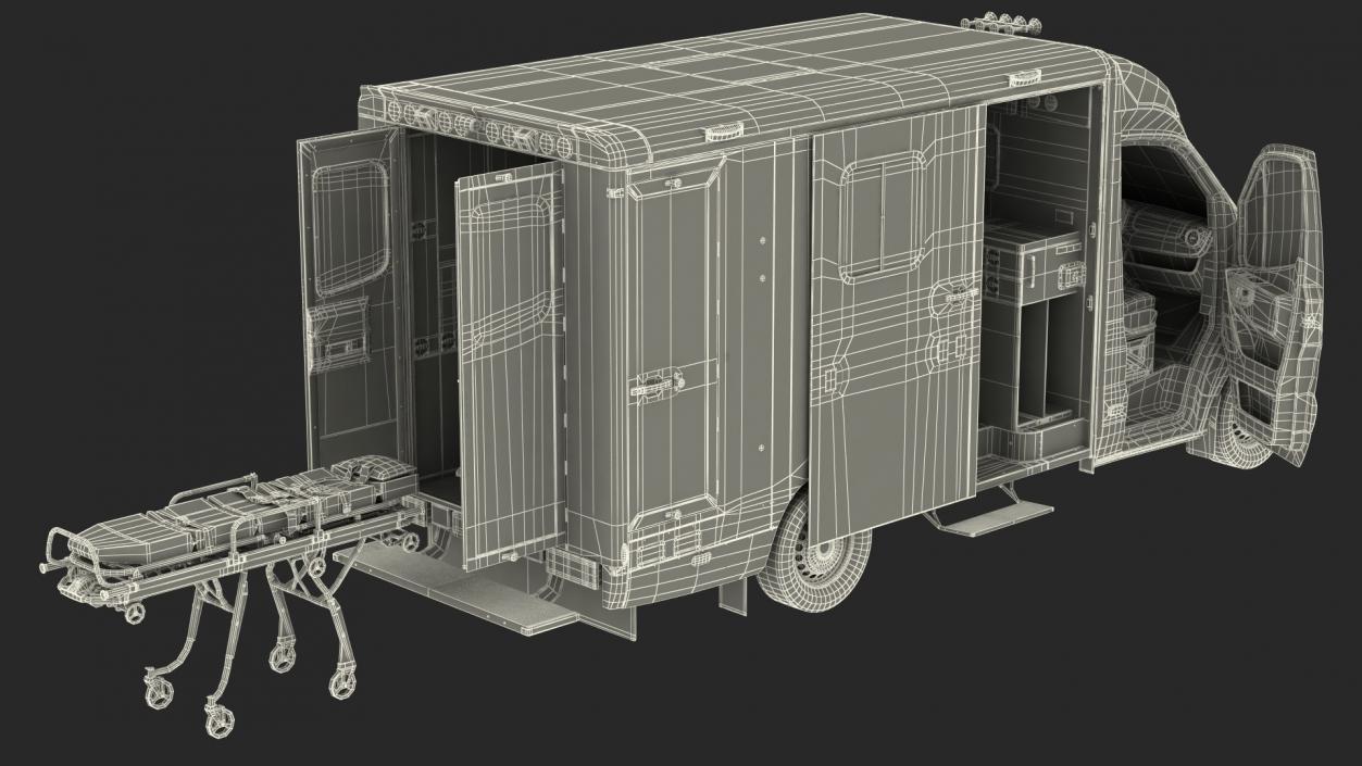 3D Rigged Ambulances Collection model