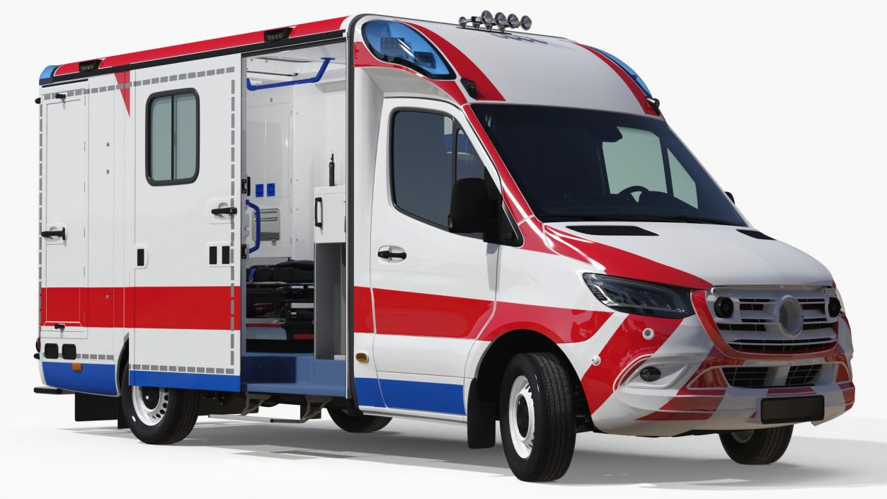 3D Rigged Ambulances Collection model