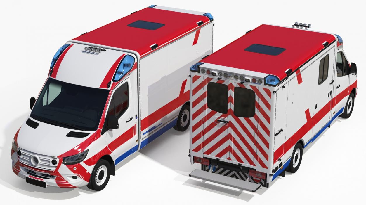 3D Rigged Ambulances Collection model