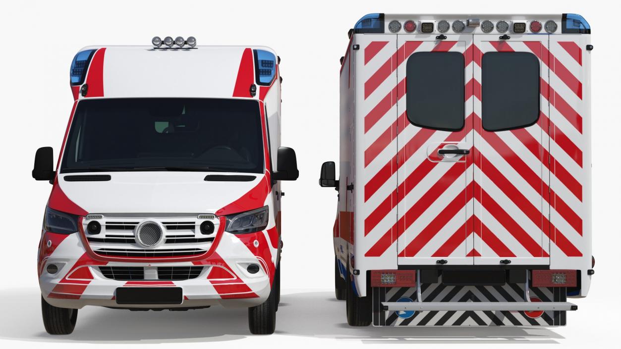 3D Rigged Ambulances Collection model