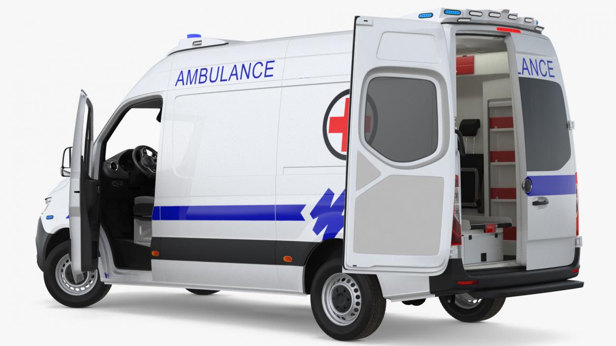 3D Rigged Ambulances Collection model