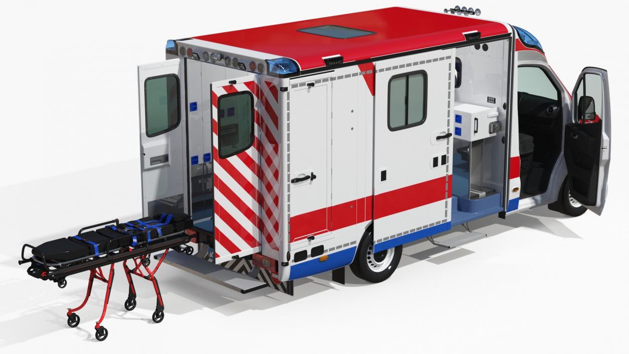 3D Rigged Ambulances Collection model