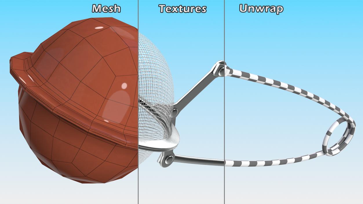 Mesh Tea Ball Strainer with Handle 3D model