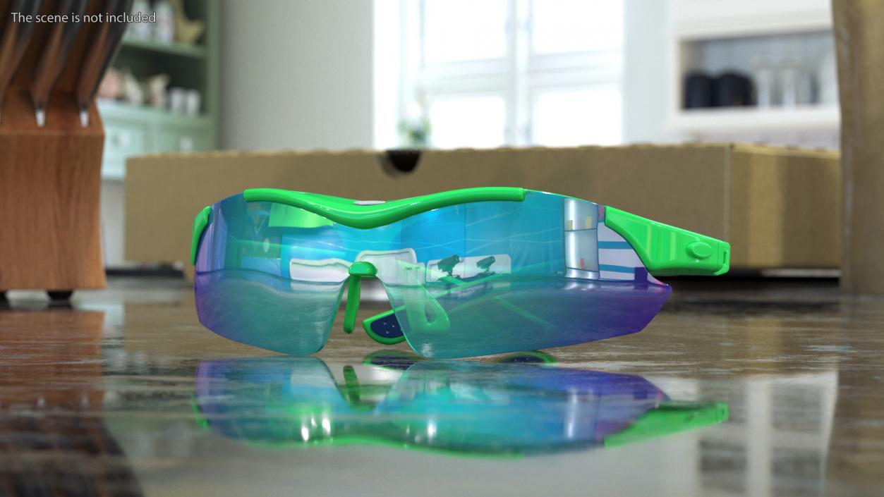 Green Sport Eyeglasses 3D