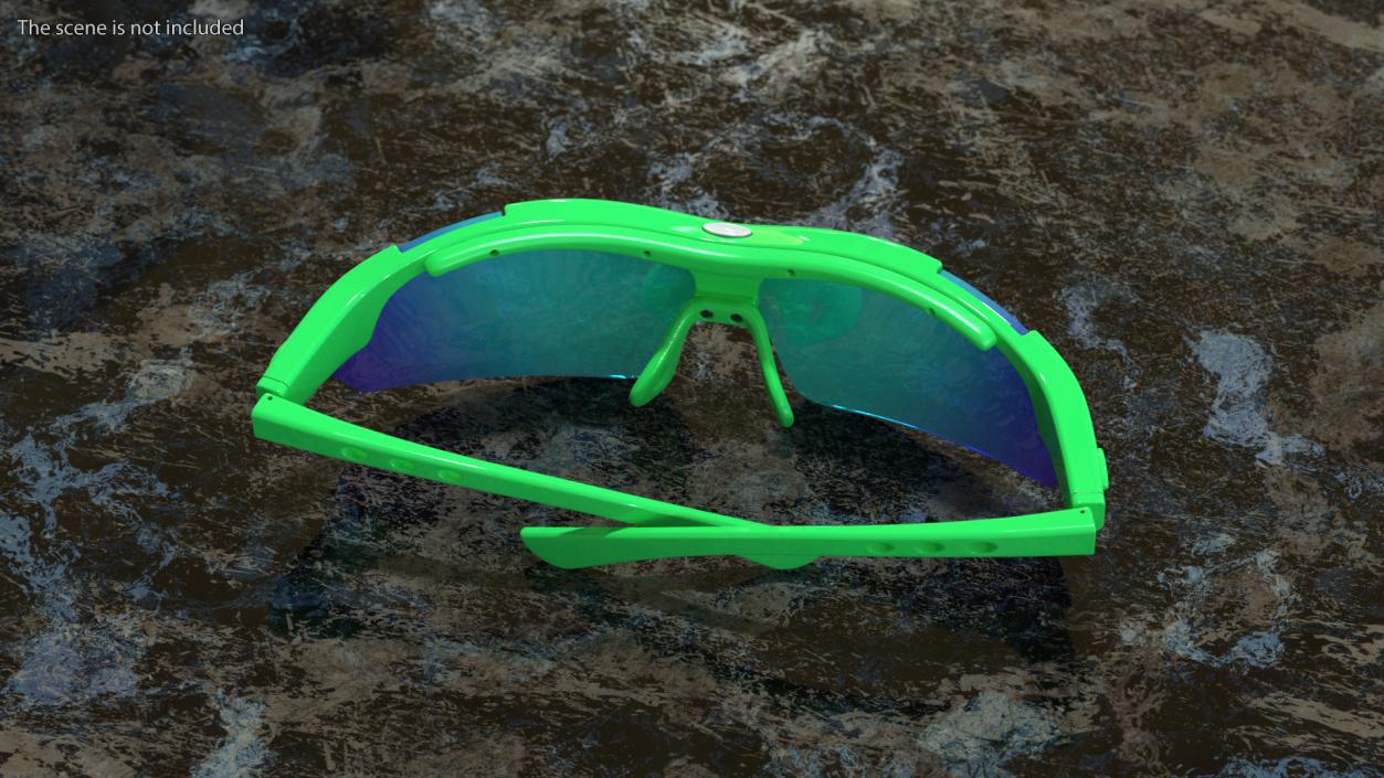 Green Sport Eyeglasses 3D