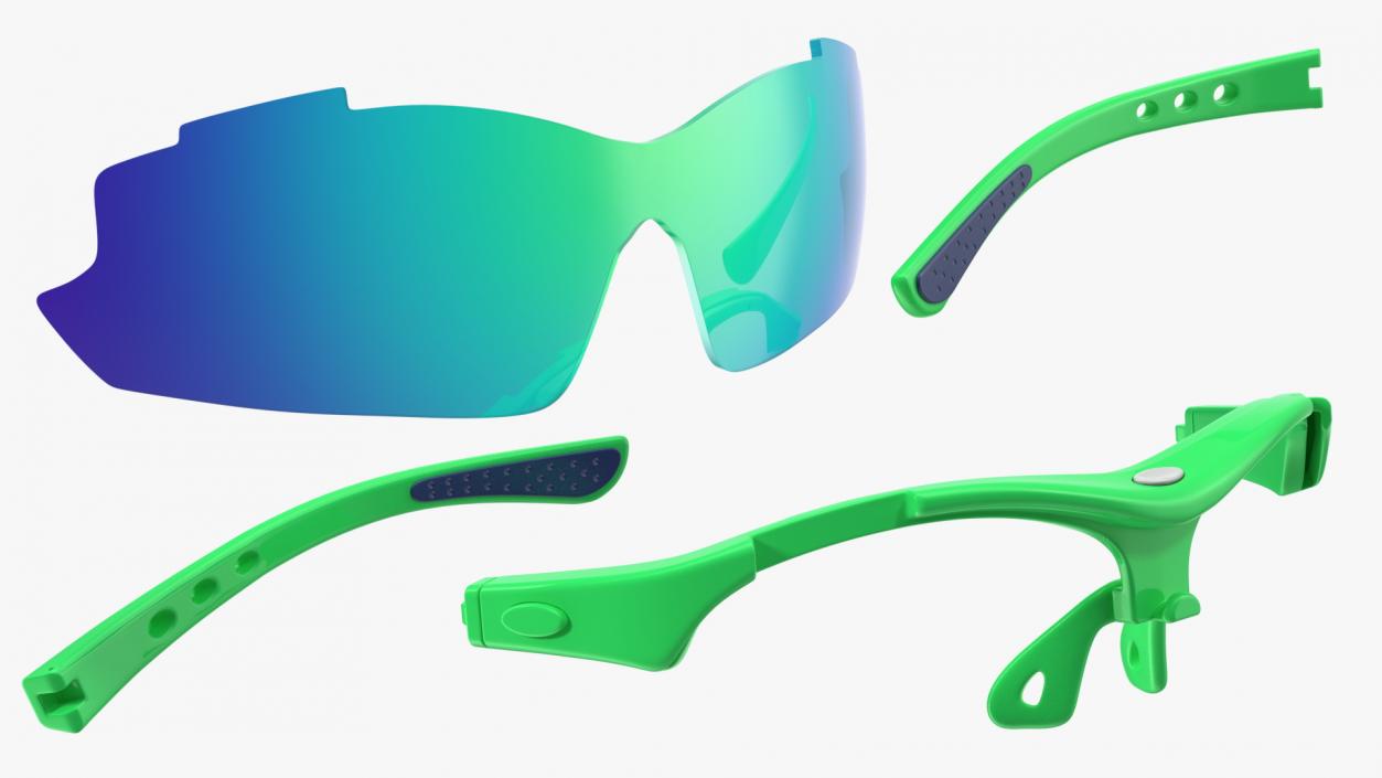 Green Sport Eyeglasses 3D