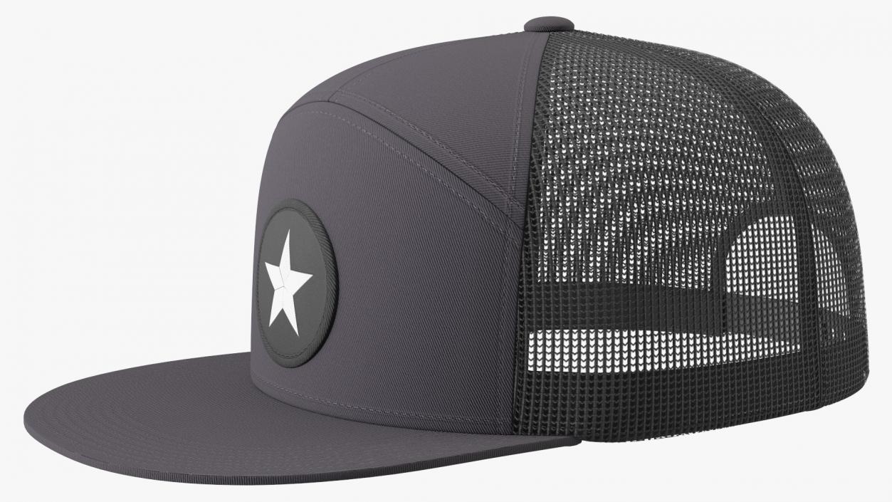 3D Flat Brim Trucker Hat with Mesh Back