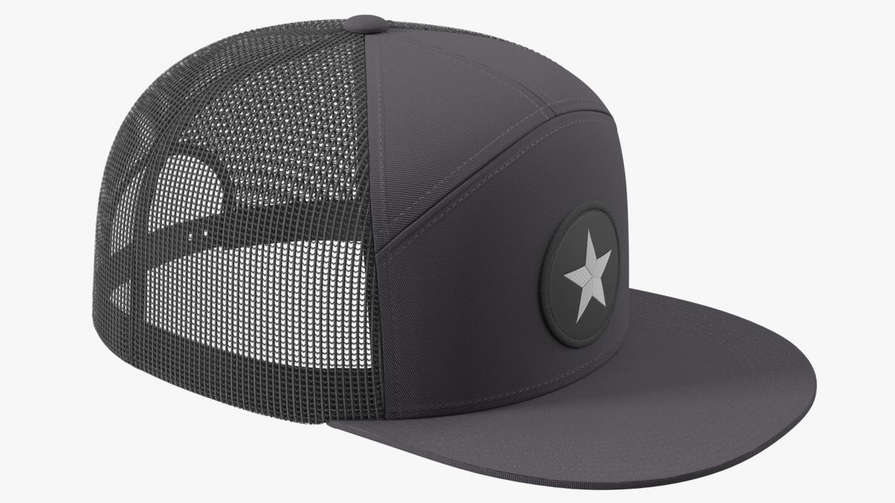 3D Flat Brim Trucker Hat with Mesh Back