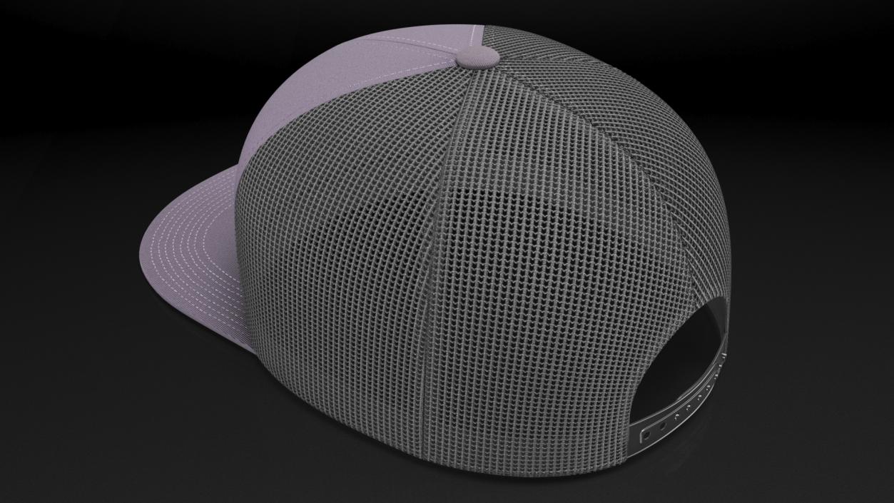 3D Flat Brim Trucker Hat with Mesh Back