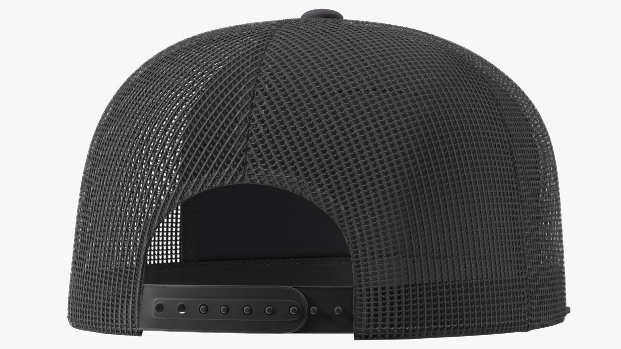 3D Flat Brim Trucker Hat with Mesh Back