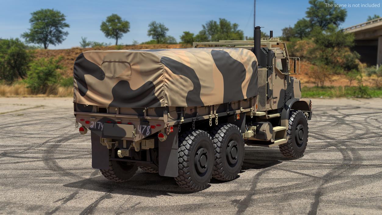 3D Medium Tactical Vehicle with Tent Sand Camo model