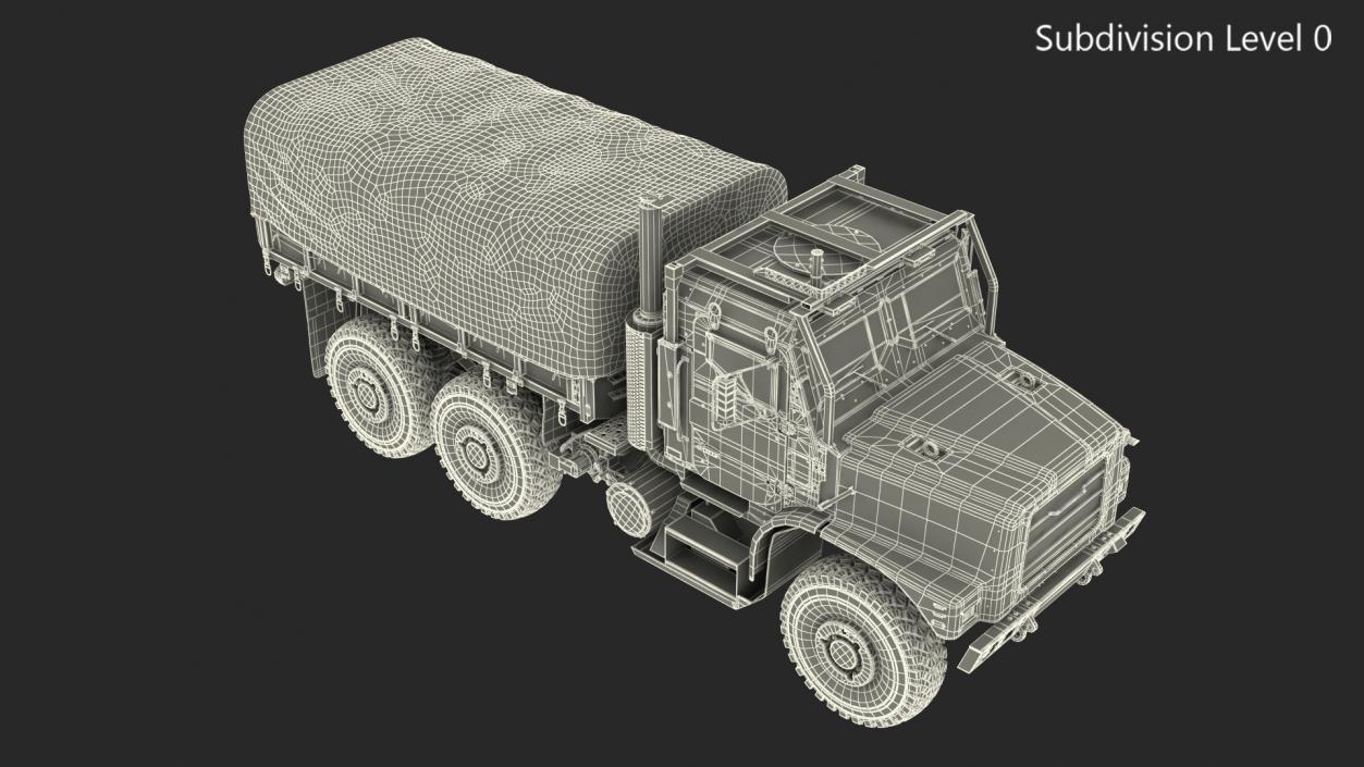 3D Medium Tactical Vehicle with Tent Sand Camo model