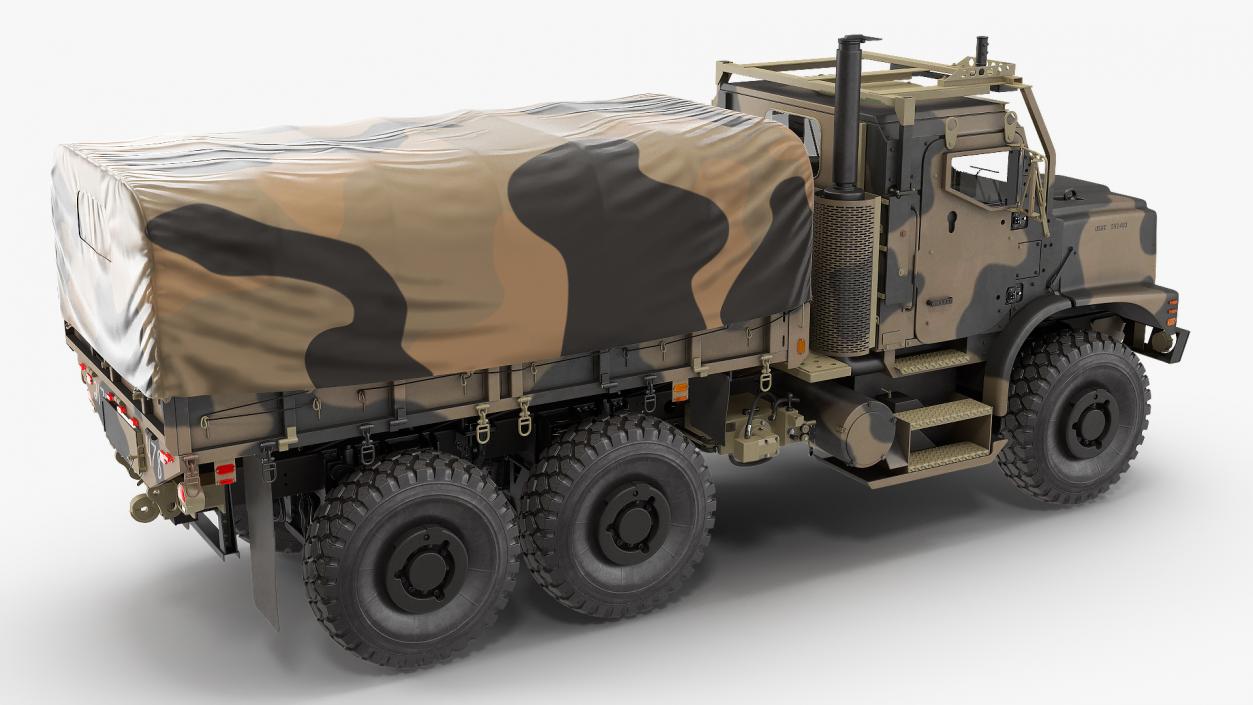 3D Medium Tactical Vehicle with Tent Sand Camo model