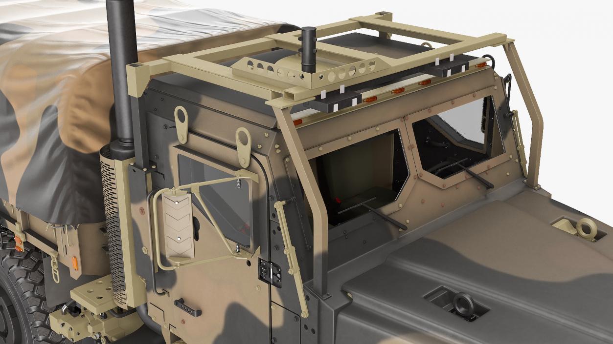 3D Medium Tactical Vehicle with Tent Sand Camo model