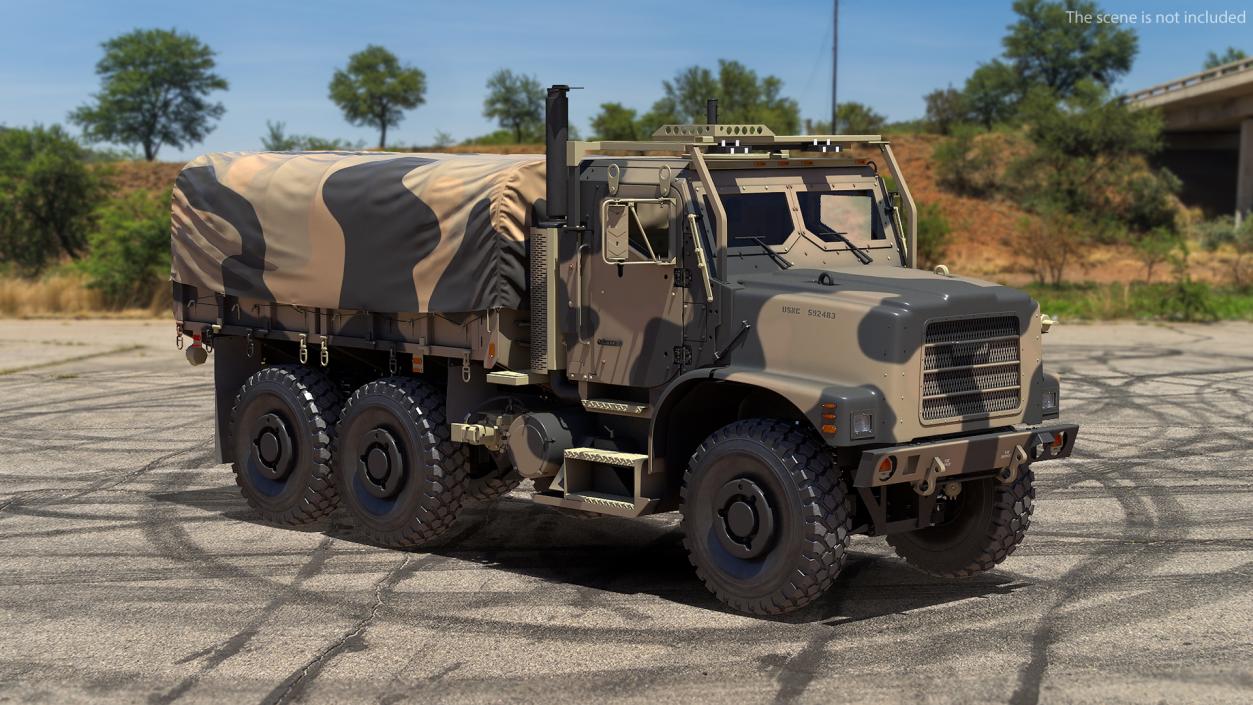 3D Medium Tactical Vehicle with Tent Sand Camo model