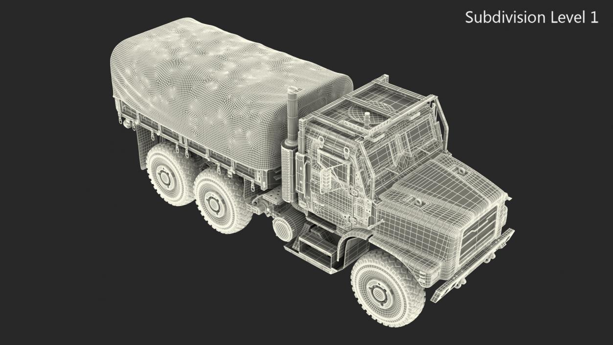 3D Medium Tactical Vehicle with Tent Sand Camo model