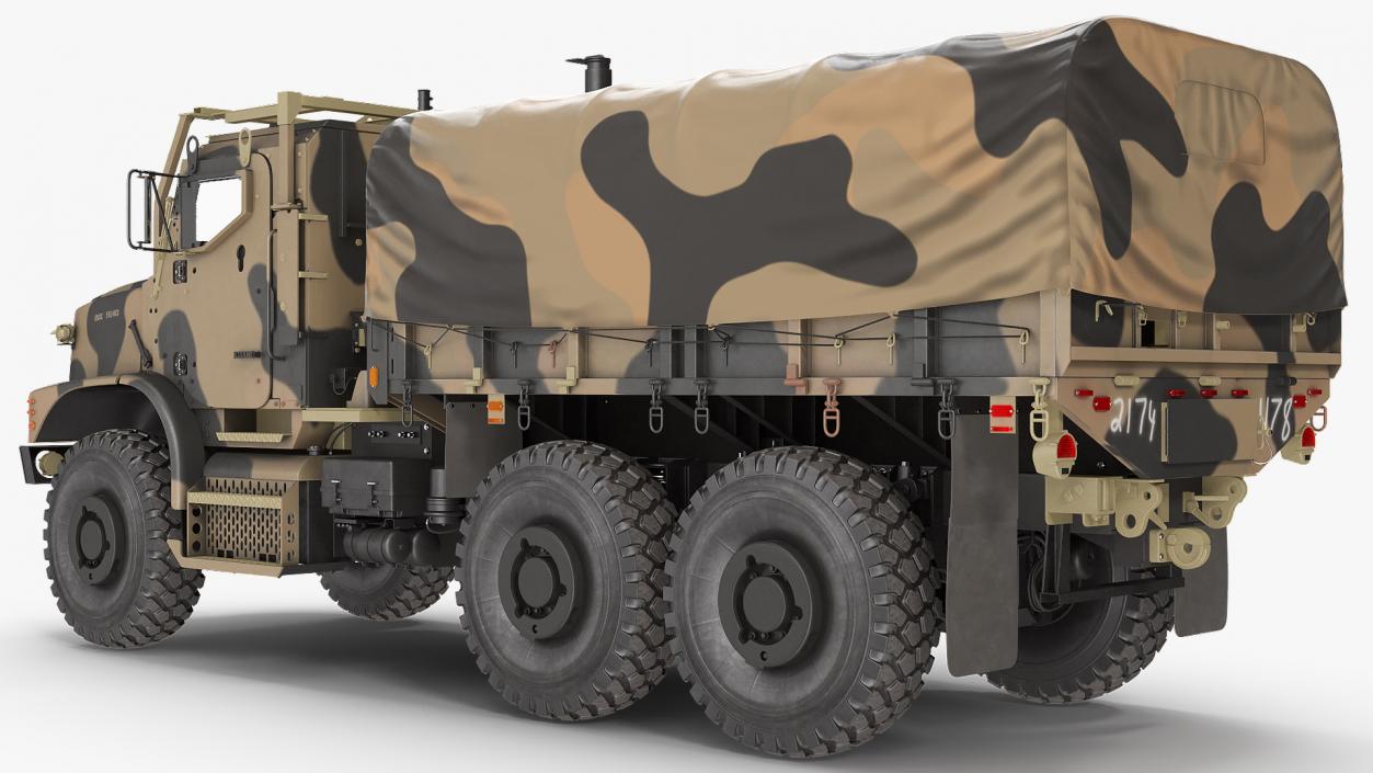 3D Medium Tactical Vehicle with Tent Sand Camo model