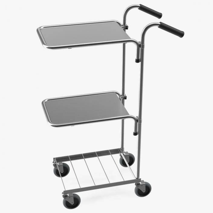 3D model Steel Mini Trolley With Two Shelves