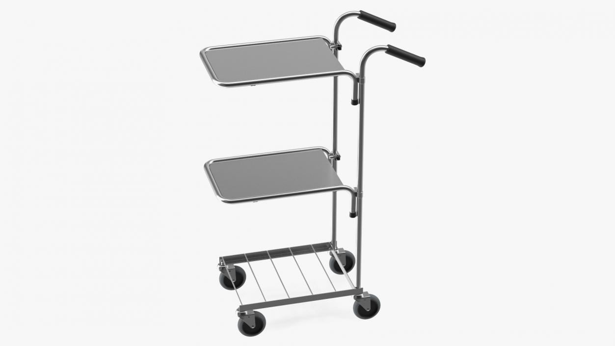 3D model Steel Mini Trolley With Two Shelves